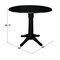 International Concepts Round 42 in Round Dual Drop Leaf Pedestal Table, 36.3 inH, Black, 42 W, 42 L, 36.3 in H, Wood K46-42DPT-27B-6B - alternate 2